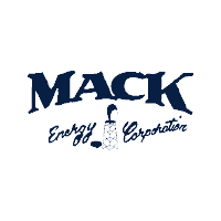 A black and white logo of mack.