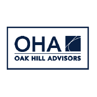 A blue and black logo for oha