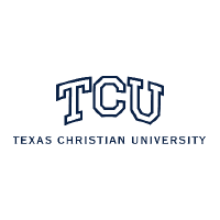 A black and blue logo for texas christian university.